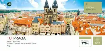 Tui Travel PLC 4 tui praga 5 días / 4 noches (8 días / 7 noches con extensión viena) praga cam precio desde 779 € 43 europa repúblic oferta