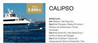 Tui Travel PLC Desde 2.959 € calipso salida lunes dia 1 baltra / isla plaza sur dia 2 isla floreana / bahía el correo / mirador de la b oferta