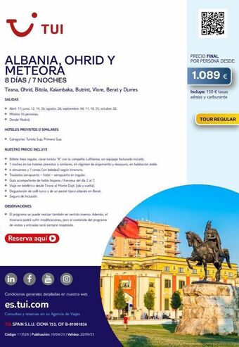 Tui Travel PLC Viajes red bull oferta