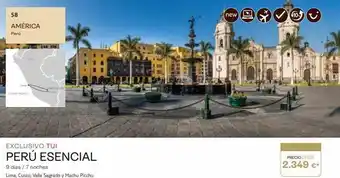 Tui Travel PLC 58 américa perú lima oceano tacco exclusivo tui perú esencial 9 días / 7 noches lima, cusco, valle sagrado y machu pi oferta