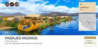 Tui Travel PLC ( 10 paisajes andinos 11 días / 9 noches lima, cusco, valle sagrado, machu picchu, puno y lago titicaca 61 américa perú oferta