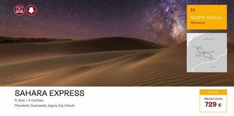 Tui Travel PLC 1  sahara express  5 días / 4 noches  marrakech, ouarzazate, zagora, erg lihoudi  53  norte áfrica  marruecos  i don  mama  a oferta
