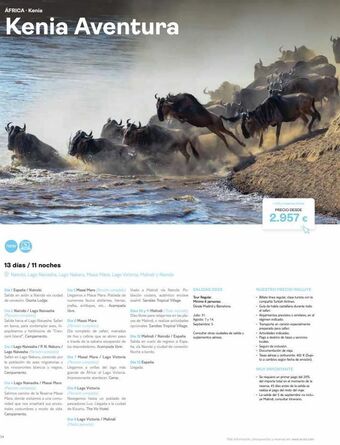 Tui Travel PLC África - kenia kenia aventura new 13 días / 11 noches ⓒ nairobi, lago naivasha, lago nakaru, masai mara, lago victoria, m oferta