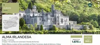 Tui Travel PLC 8 europa irlanda ar the g alama alma irlandesa 8 días / 7 noches (11 días / 10 noches con extensión irlanda del norte) oferta