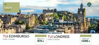 Tui Travel PLC 14 europa reino unido tui edimburgo 5 días / 4 noches precio desde 875 € tui londres 5 días / 4 noches 樂 ( precio d oferta