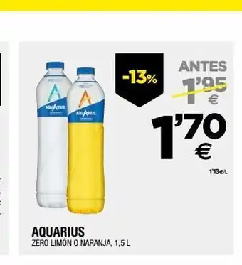 BM Supermercados Aquarius zero limón o naranja, 1.5l oferta
