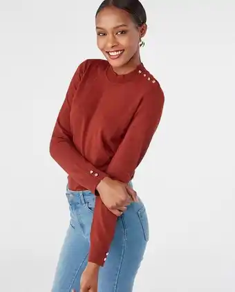 Naf Naf Jersey de punto color marrón oferta