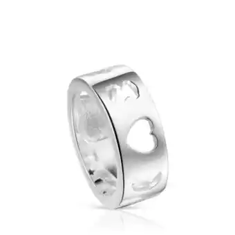 Tous Anillo de plata motivos oso, corazón y flor glory oferta