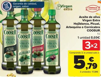 Carrefour Aceite de oliva virgen extra, hojiblanca, picual arbequina o cornicabra coosur oferta