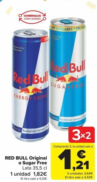 Carrefour Red bull original o sugar free oferta