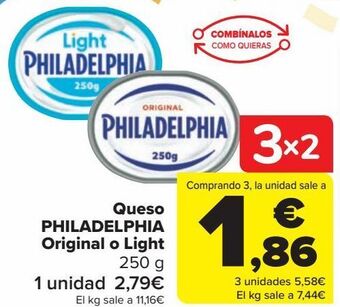 Carrefour Queso philadelphia original o light oferta
