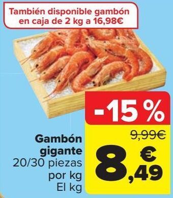 Carrefour Gambón gigante 20/30 piezas oferta