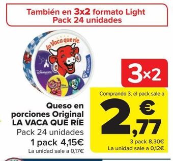 Carrefour Queso en porciones original la vaca que rie oferta