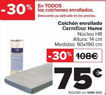 Carrefour Colchón enrollado carrefour home oferta