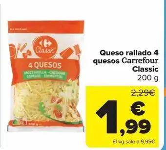 Carrefour Queso rallado 4 quesos carrefour classic oferta