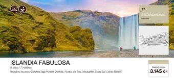 Tui Travel PLC Islandia fabulosa 8 días / 7 noches reykjavik, akureyri, godafoss, lago myvatn, detifoss, fiordos del este, jökulsárlón, co oferta