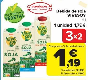 Carrefour Bebida de soja vivesoy oferta