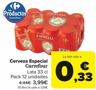 Carrefour Cerveza especial carrefour oferta