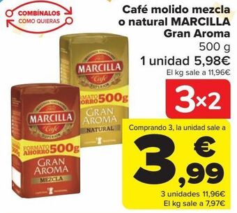 Carrefour Café molido mezcla o natural marcilla gran aroma oferta