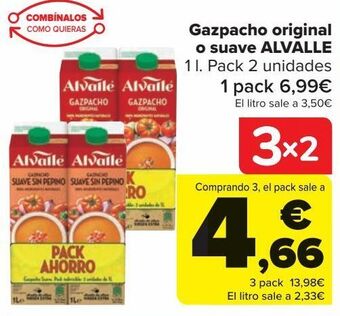 Carrefour -gazpacho original o suave alvalle oferta