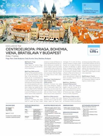 Tui Travel PLC New exclusivo tui centroeuropa: viena, bratislava y budapest 8 días / 7 noches praga, plzen, ceske budejovice, cesky kru oferta