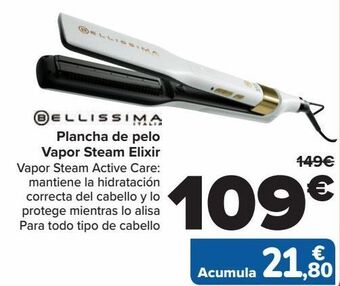 Carrefour Bellissima plancha de pelo vapor steam elixir oferta