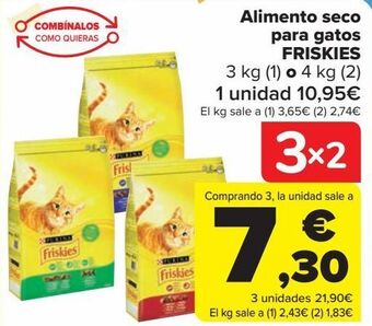 Carrefour Alimento seco para gatos friskies oferta