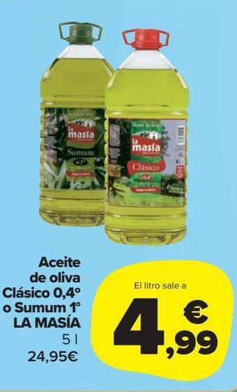 Carrefour Market Aceite de oliva clásico 0,4º o sumum 1ª la masia oferta
