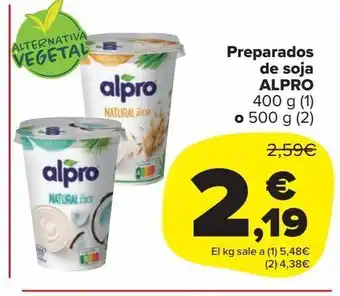 Carrefour Market Preparados de soja alpro oferta