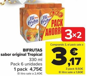 Carrefour Bifrutas sabor original tropical oferta