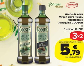 Carrefour Market Aceite de oliva virgen extra picual, hojiblanca o arbequina coosur oferta