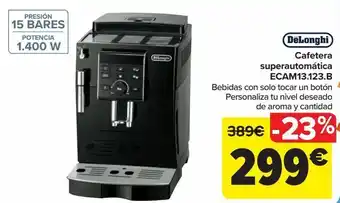 Carrefour Dëlonghi cafetera superautomática ecam12.123.b oferta