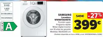 Carrefour Samsung lavadora ww90ta046te oferta