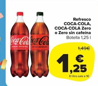 Carrefour Market Refresco coca-cola, coca-cola zero o zero sin cafeína oferta