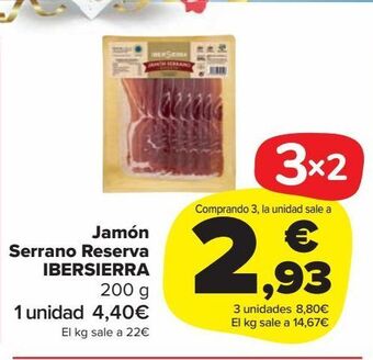Carrefour Market Jamón serrano reserva ibersierra oferta