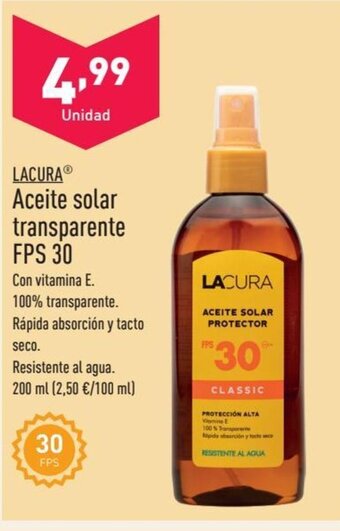 Aceite solar transparente FPS 30