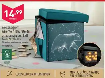 ALDI Asiento/Taburete de almacenaje con LED oferta