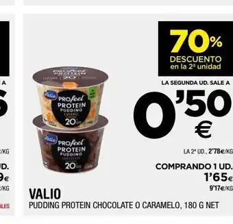 BM Supermercados Valio pudding protein chocolate o caramelo, 180 g net oferta
