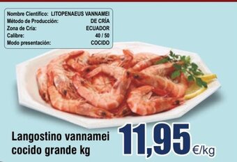 FROIZ Langostino vannamei cocido grande kg oferta