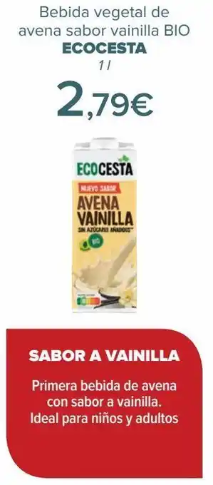 Carrefour Bebida vegetal avena sabor vainilla bio ecocesta oferta