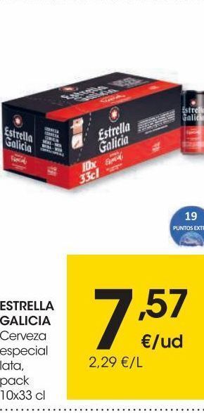 Eroski Estrella galicia cerveza especial lata pack 10x33 cl oferta