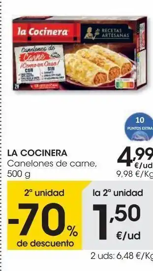 Eroski La cocinera canelones de carne 500 g oferta