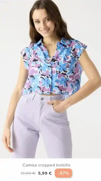 Camisa cropped bolsillo