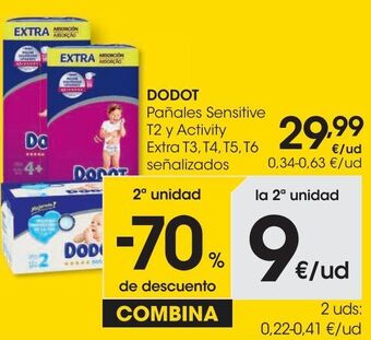 Eroski Dodot pañal activity extra t4 52 uds oferta