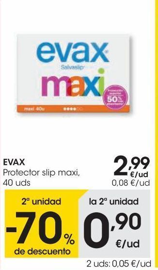 Eroski Evax protector slip maxi 40 uds oferta