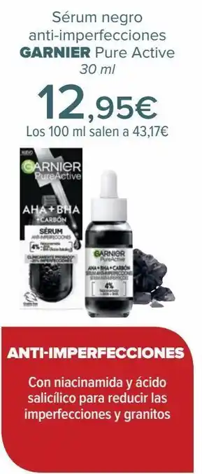 Carrefour Sérum negro anti-imperfecciones garnier pure active oferta