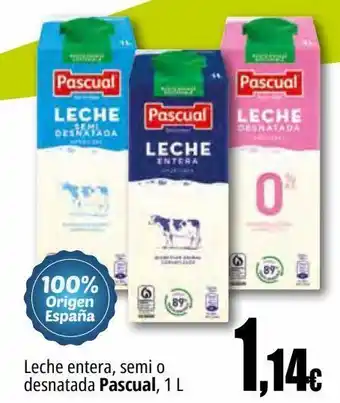 Unide Supermercados Leche entera, semi o desnatada pascual oferta