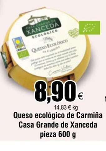 FROIZ Queso ecológico de Carmiña Casa Grande de Xanceda pieza 600 g oferta