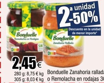 FROIZ Bonduelle Zanahoria rallada 280 g oferta