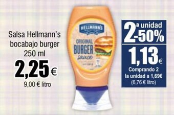 FROIZ Salsa Hellmann's bocabajo burger 250 ml oferta